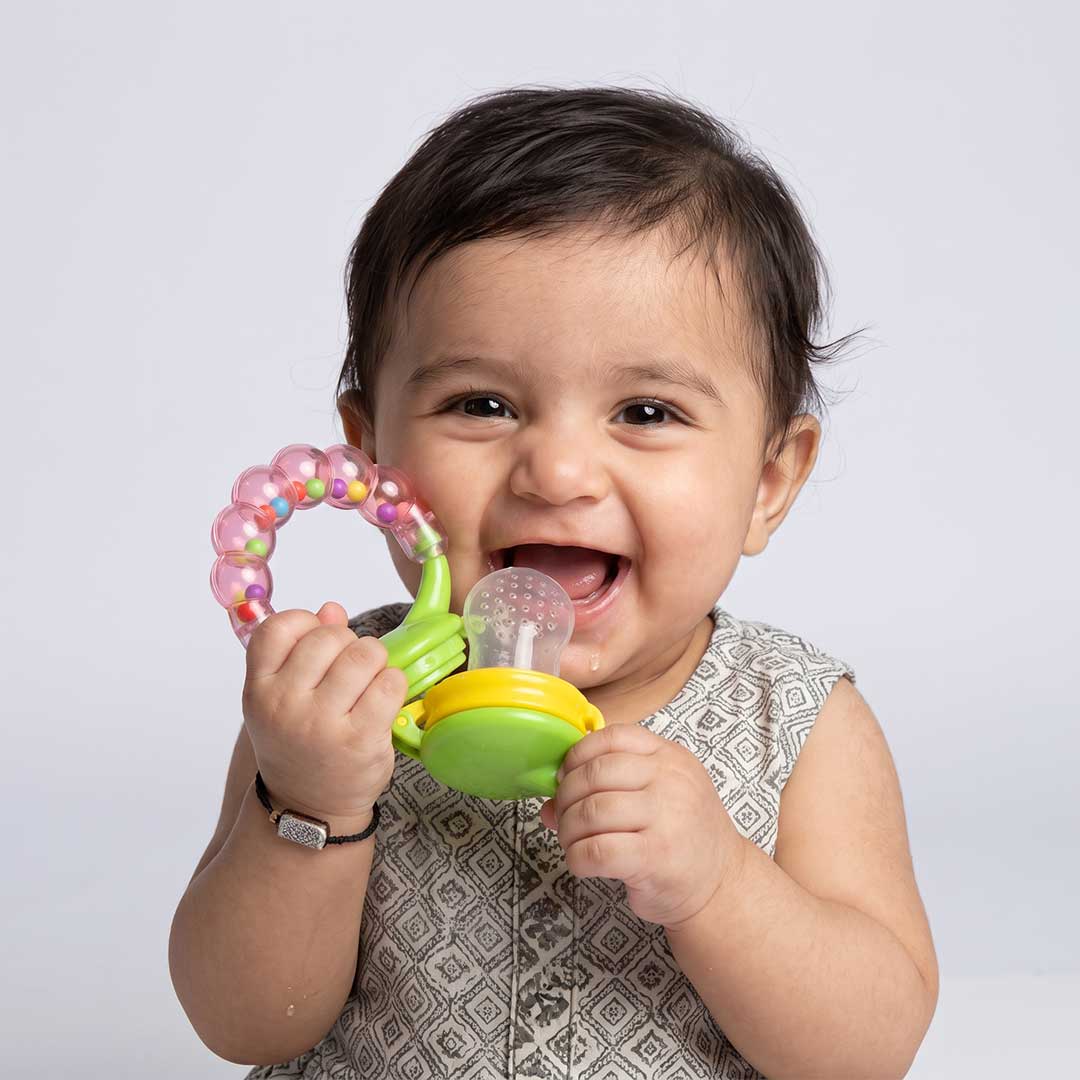 Khaas Junior 2-in-1 Baby Fruit Feeder Pacifier & Sensory Rattle Teether