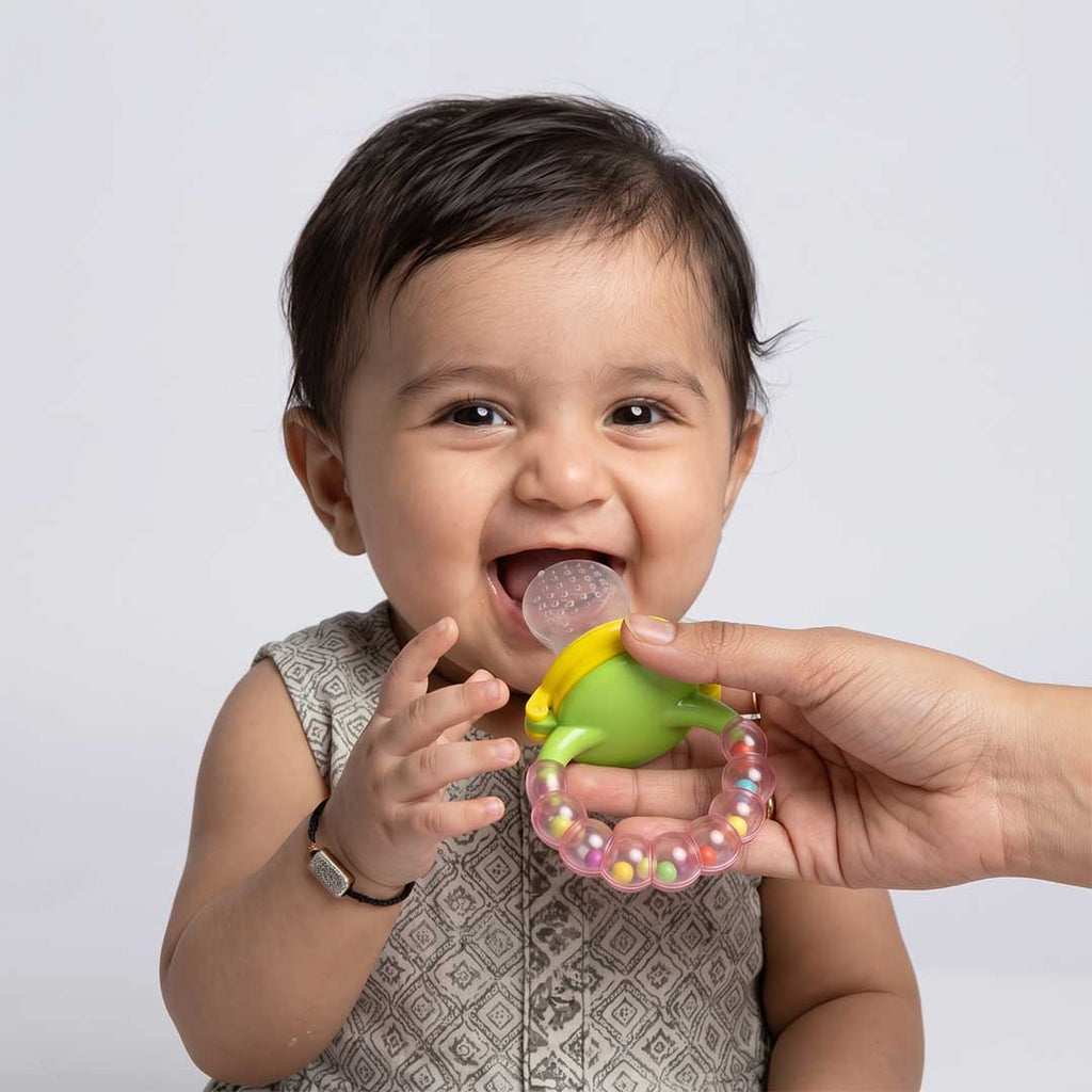 Khaas Junior 2-in-1 Baby Fruit Feeder Pacifier & Sensory Rattle Teether