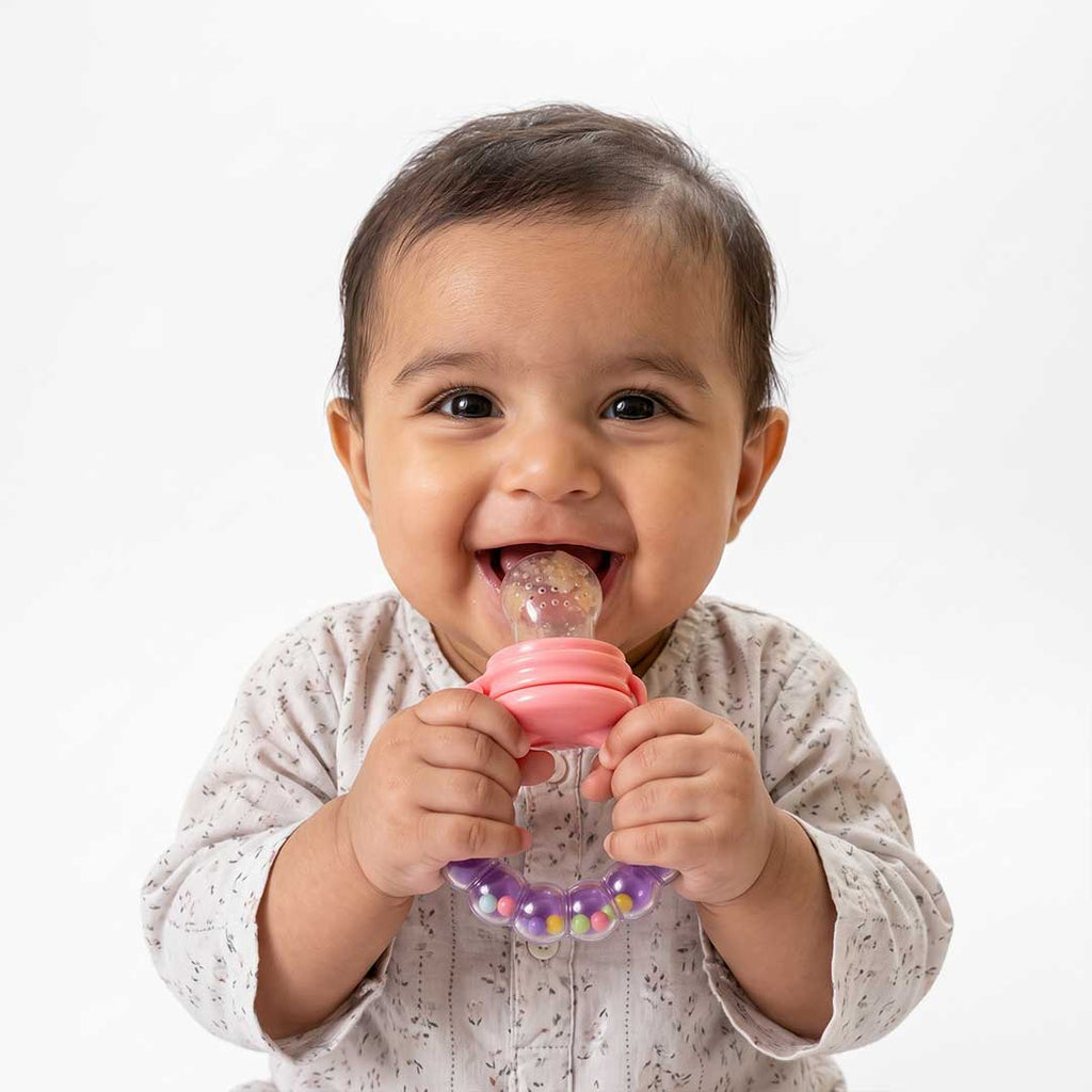Khaas Junior 2-in-1 Baby Fruit Feeder Pacifier & Sensory Rattle Teether