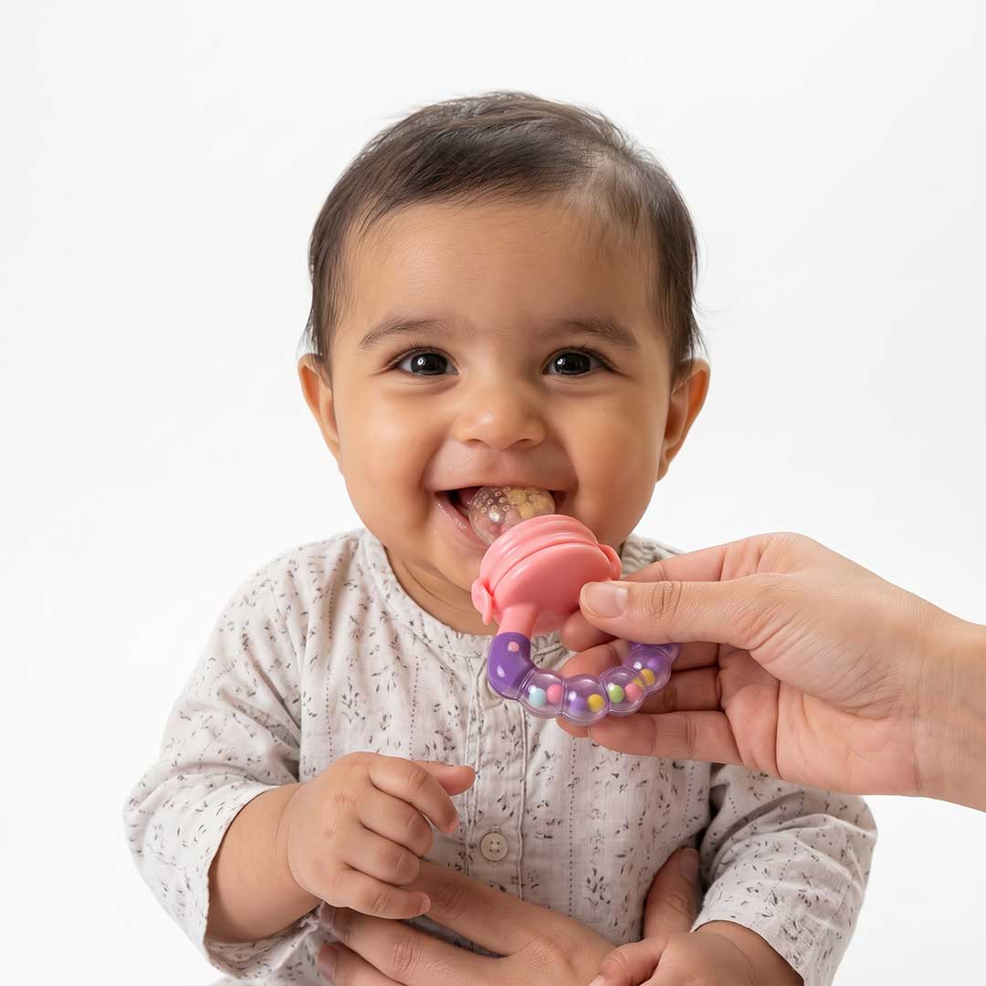 Khaas Junior 2-in-1 Baby Fruit Feeder Pacifier & Sensory Rattle Teether